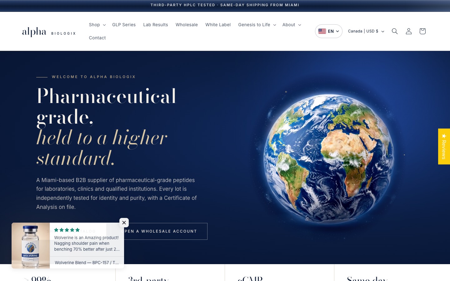 The current homepage